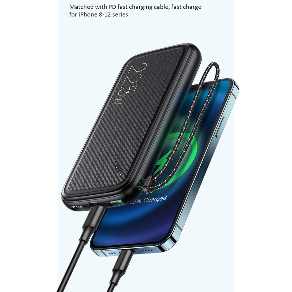 USAMS - Power Bank PB56 (US-CD151) - dvojni USB, Quick Charge 3.0, PD 3.0, 10000mAh - črna