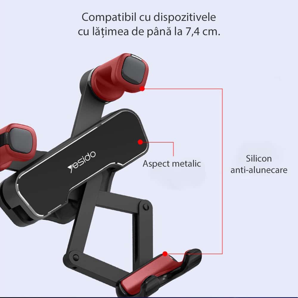 Yesido - Avto držalo (C90) z Gravity Gripom za armaturno ploščo - črno