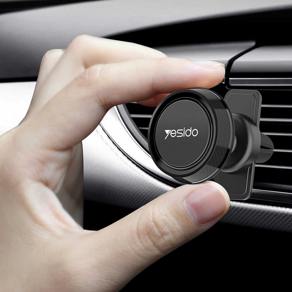 Yesido - Držač za automobil (C61) - magnetski nosač mobitela za ventilacijski otvor - crni