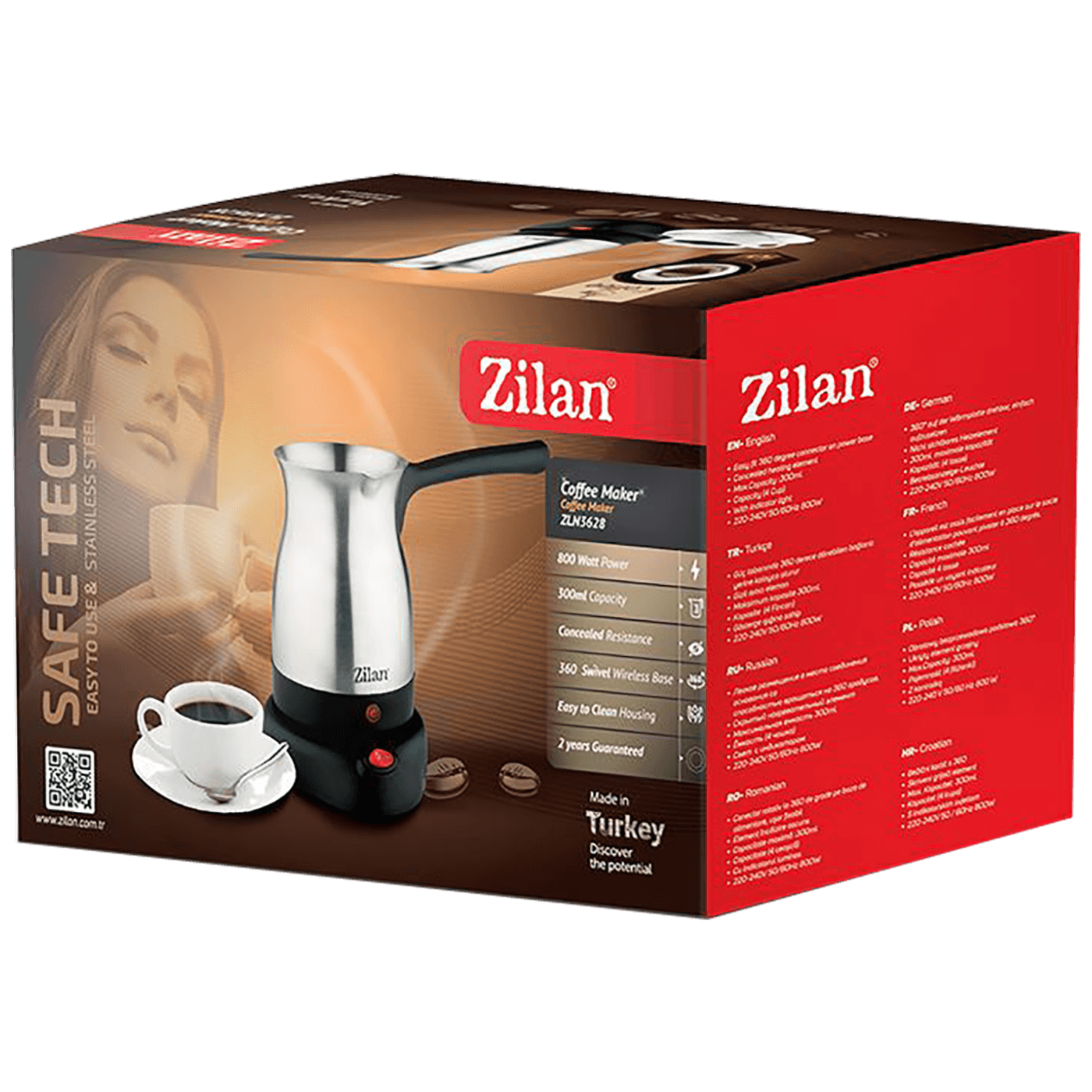 Zilan Kuhalo za kavu, 800W, 0,3 lit., INOX - ZLN3628
