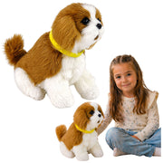 Interactive Plush Dog Soft fur Cavalier breed Stroke its head and learn its functions