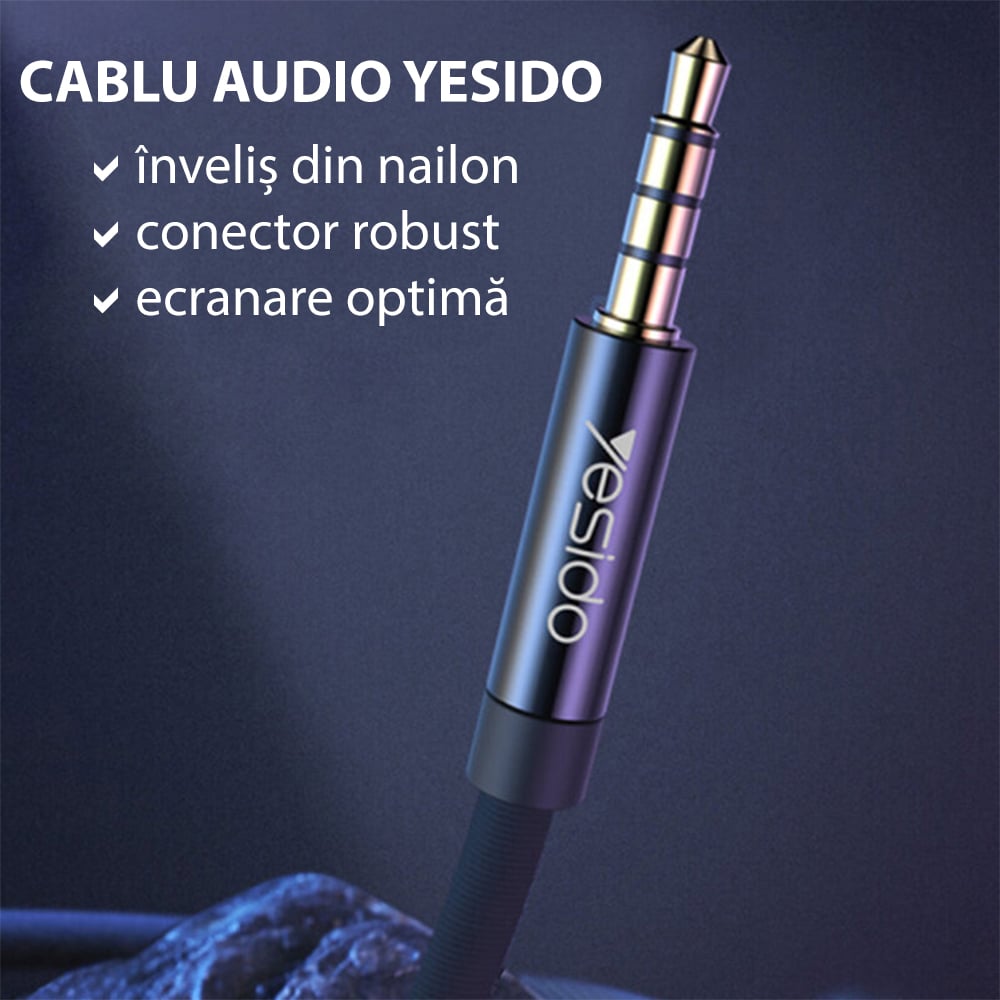 Yesido - audio kabel (YAU15) - priključak 3,5 mm na priključak 3,5 mm, 2 m - crni