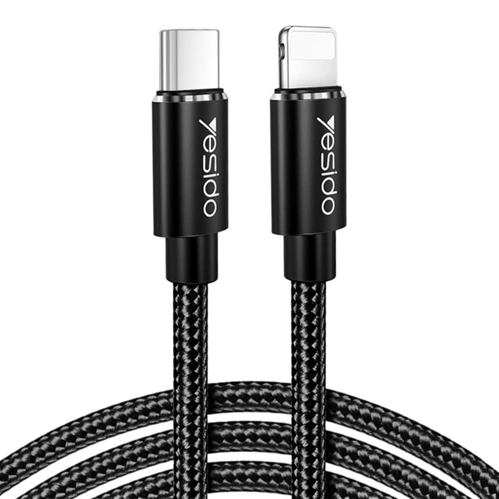 Yesido - podatkovni kabel (CA-56) - Type-C na Lightning, 18W, 2.4A, 1.2m - črn