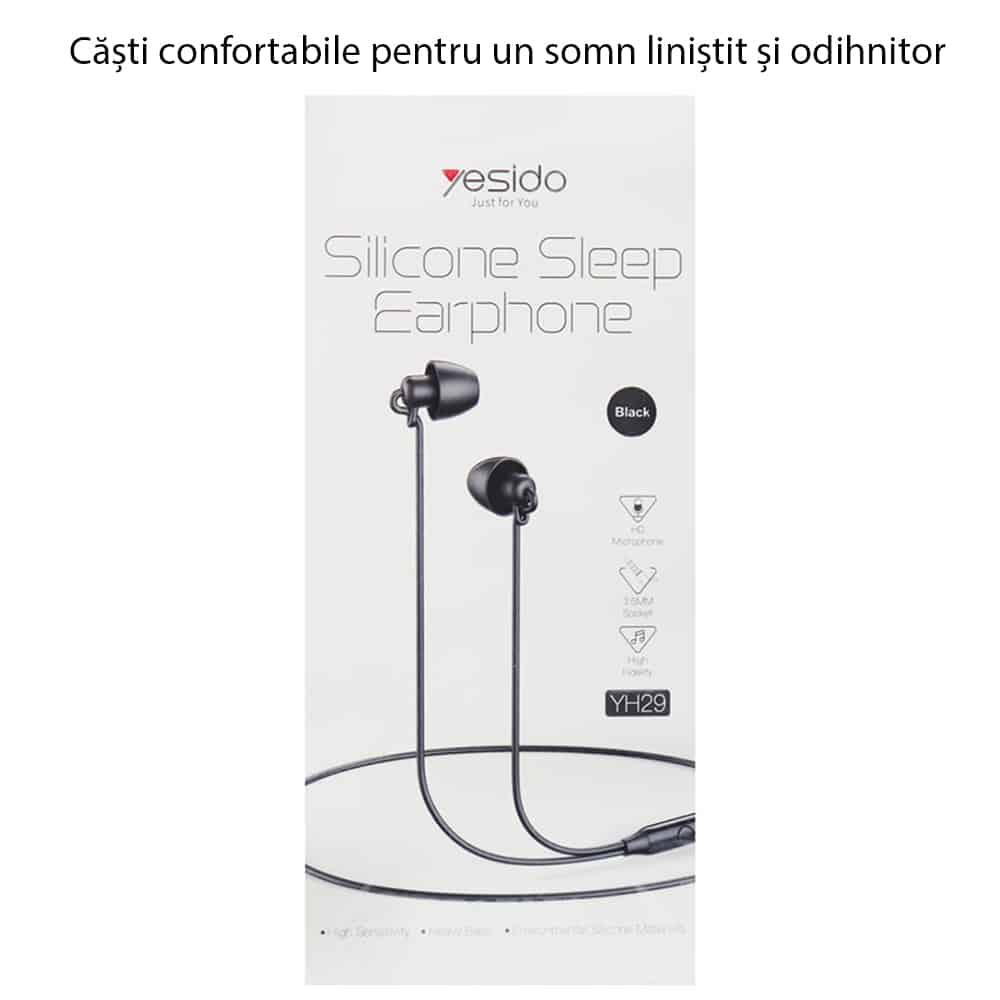 Yesido - Stereo slušalke (YH29) - Jack 3,5 mm z mikrofonom, 1,2 m - črne