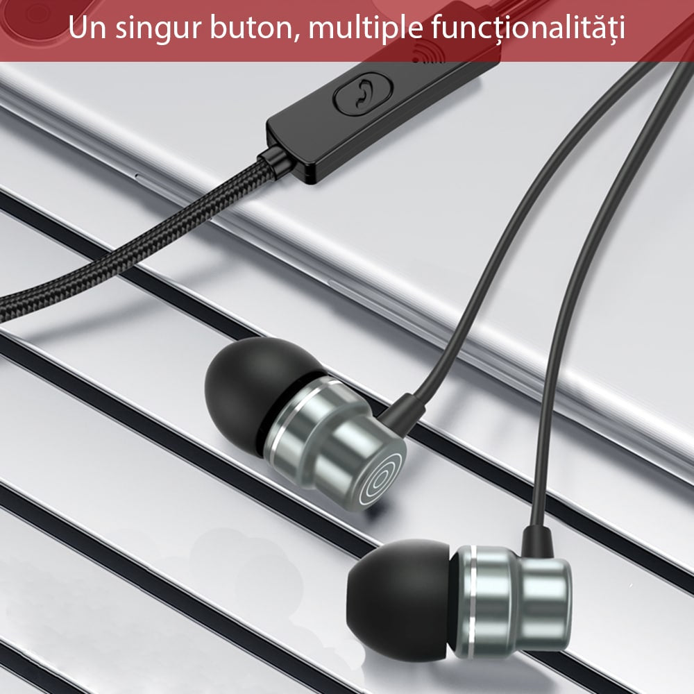 Yesido - Stereo slušalke (YH32) - 3,5 mm vtič z mikrofonom, 1,2 m - črne