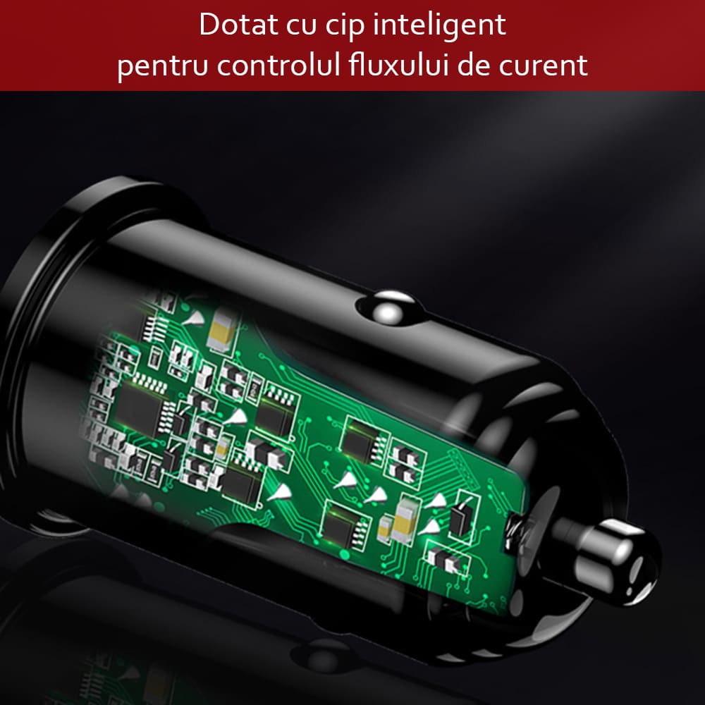 Yesido - Avto polnilec (Y38) - USB, QC3.0, FCP, AFC, 20W, 4A - črn
