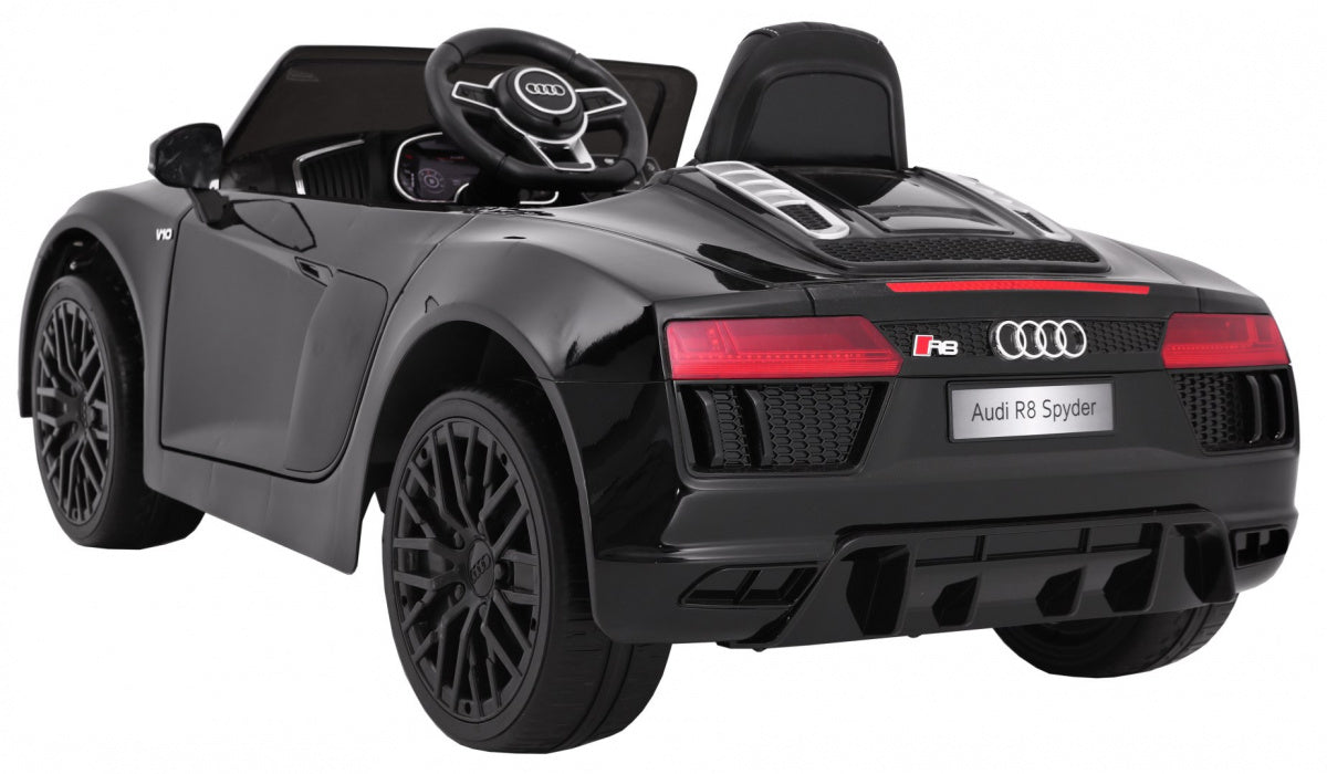 Licencirani auto na akumulator Audi R8 Spyder RS - crni/lakirani
