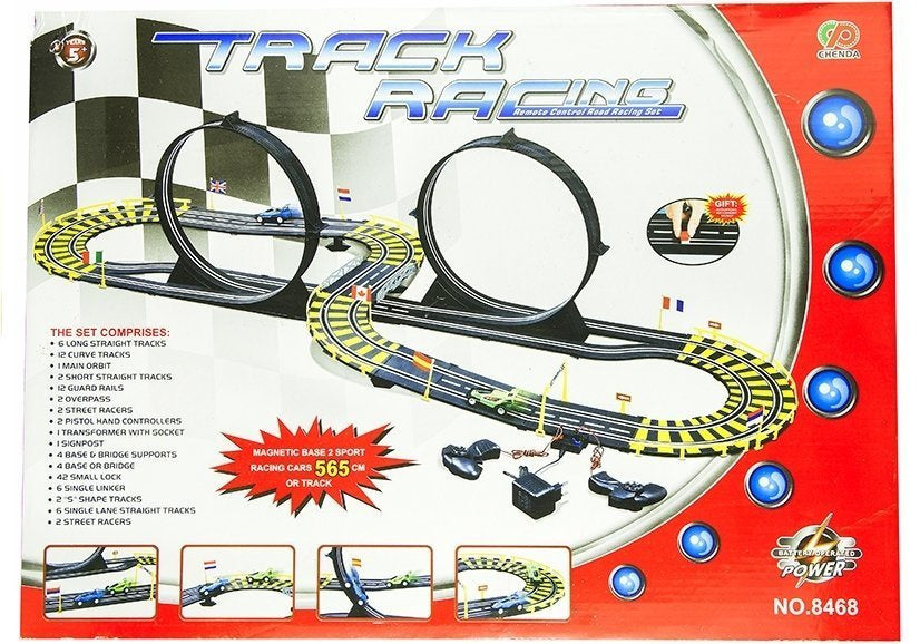 Trkaća staza s 2 automobila 168 cm x 68 cm - šarena