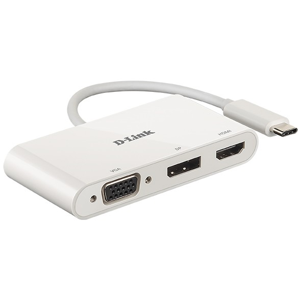 D-Link DUB-V310 priključna stanica i replikator porta za prijenosno računalo Žičano USB 3.2 Gen 1 (3.1 Gen 1) Type-C Bijelo