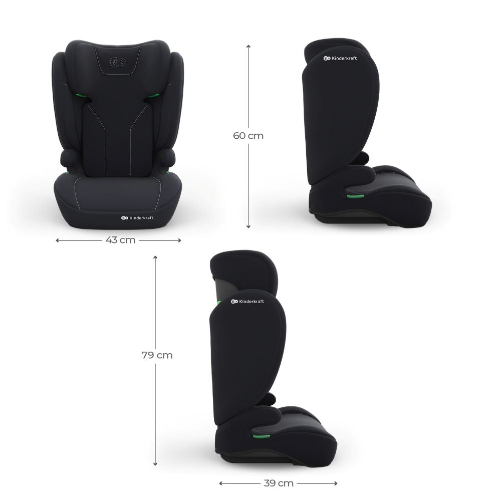 Kinderkraft autosjedalica I-Spark 2 Plus i-Size 15-36 kg (100-150 cm) bez Isofix-a, Black