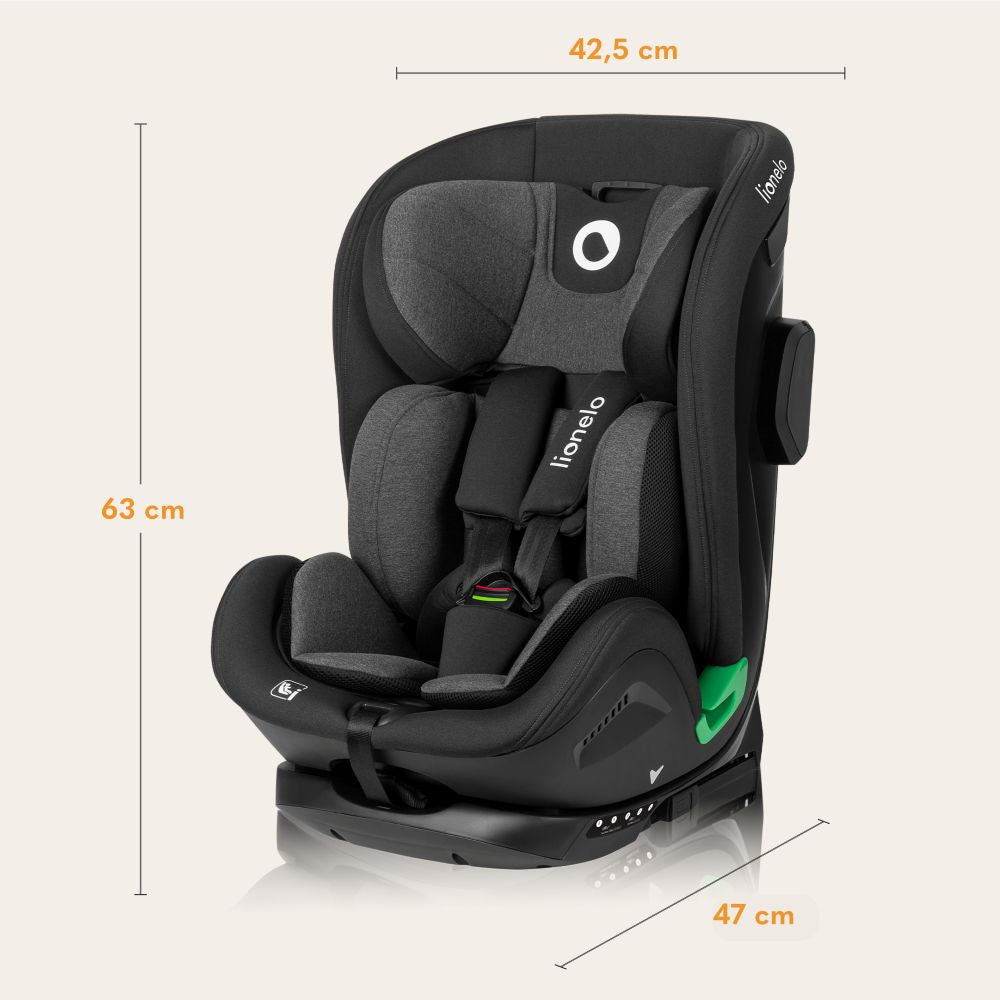 Lionelo autosjedalica Harper i-Size 9-36 kg (76-150 cm), Black Carbon Grey