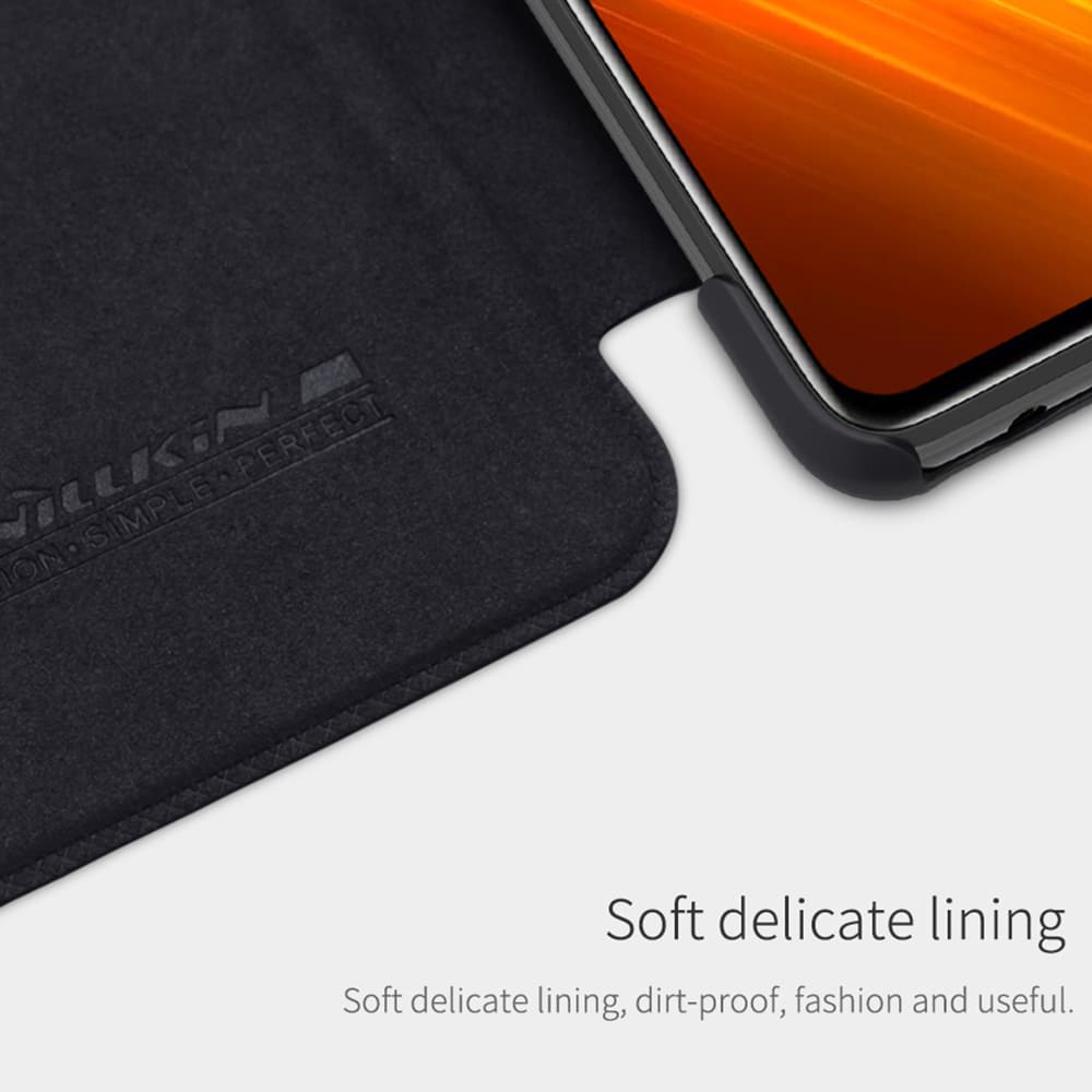 Nillkin - Usnjena torbica Qin - Xiaomi Poco X3 / Poco X3 NFC / Poco X3 Pro - črna