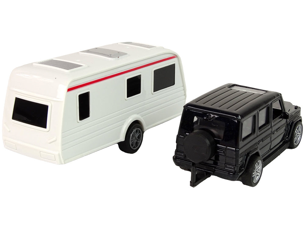 Set vozila za igru auto s kamperom - crno/bijeli