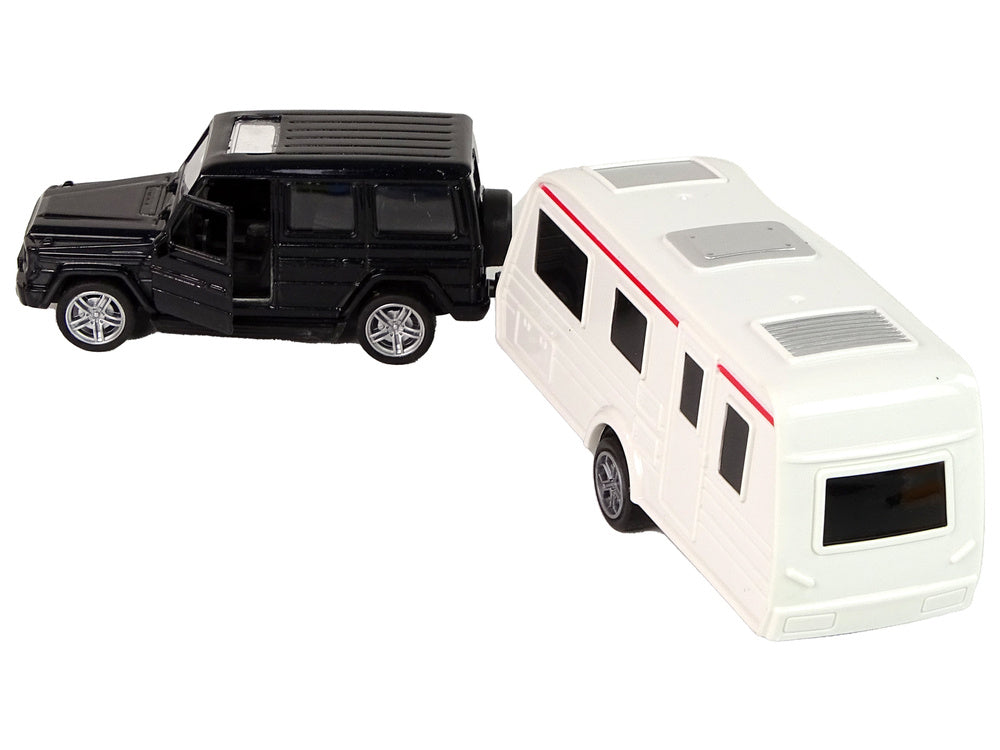 Set vozila za igru auto s kamperom - crno/bijeli