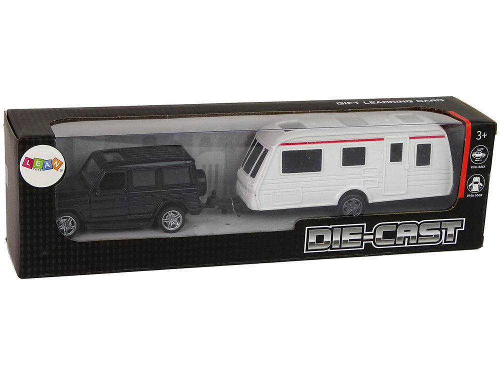 Set vozila za igru auto s kamperom - crno/bijeli