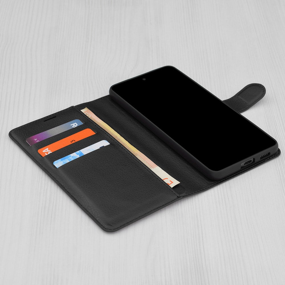 Techsuit Leather Folio preklopna maska za Honor 200 Pro – črna