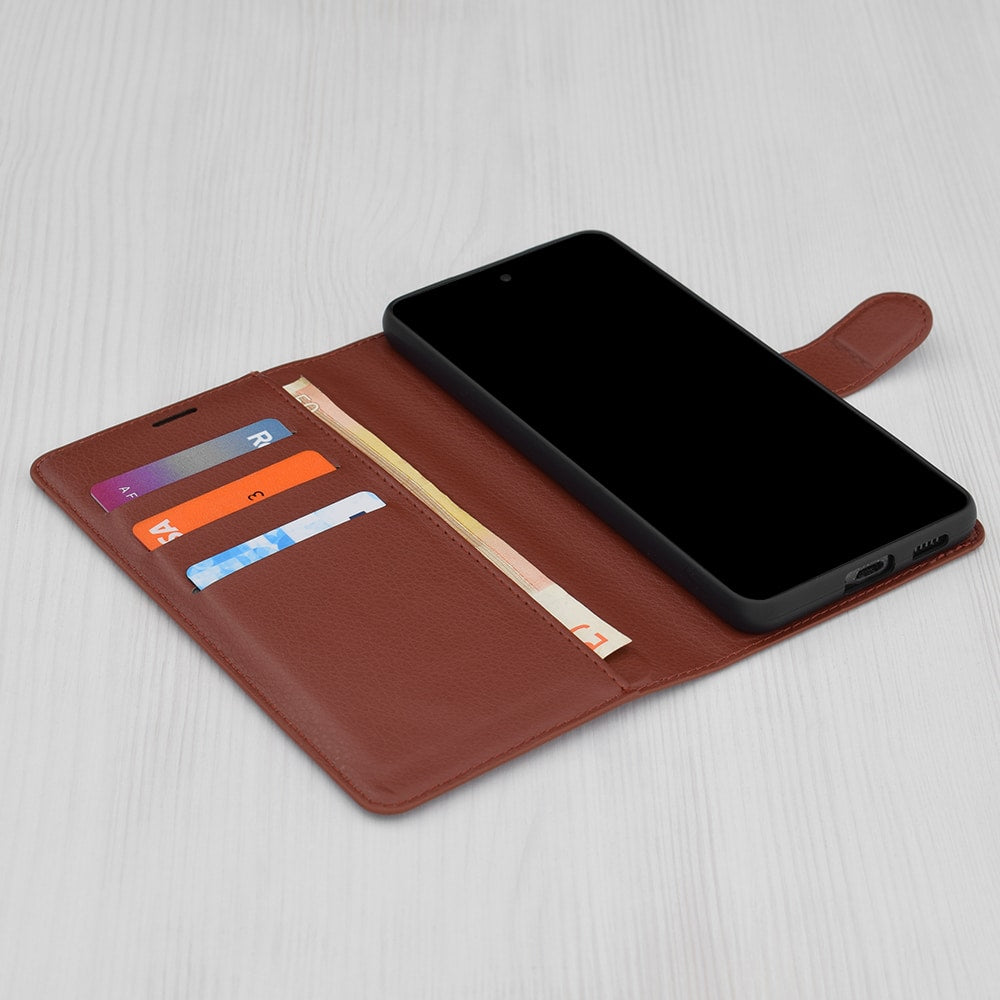 Techsuit Leather Folio preklopna torbica za Honor 200 - rjava