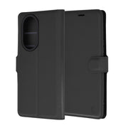 Techsuit Leather Folio preklopna maska za Honor 200 Pro – crna
