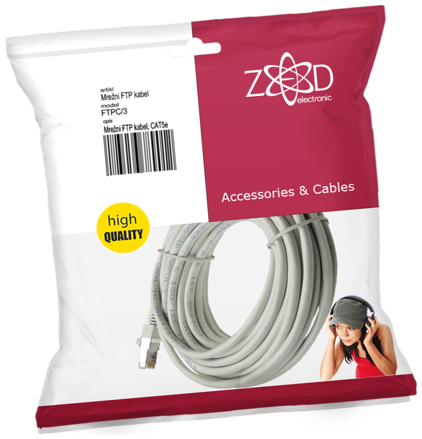 ZED electronic Mrežni FTP kabel, CAT5E, 3 met - FTPC/3