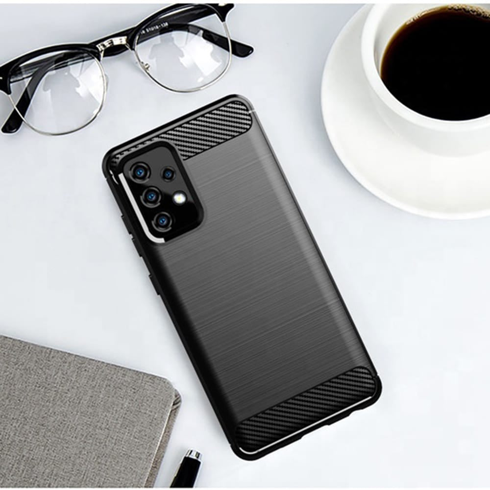 Techsuit - Carbon Silicone ovitek za Samsung Galaxy A52 4G / A52 5G / A52s 5G - črn