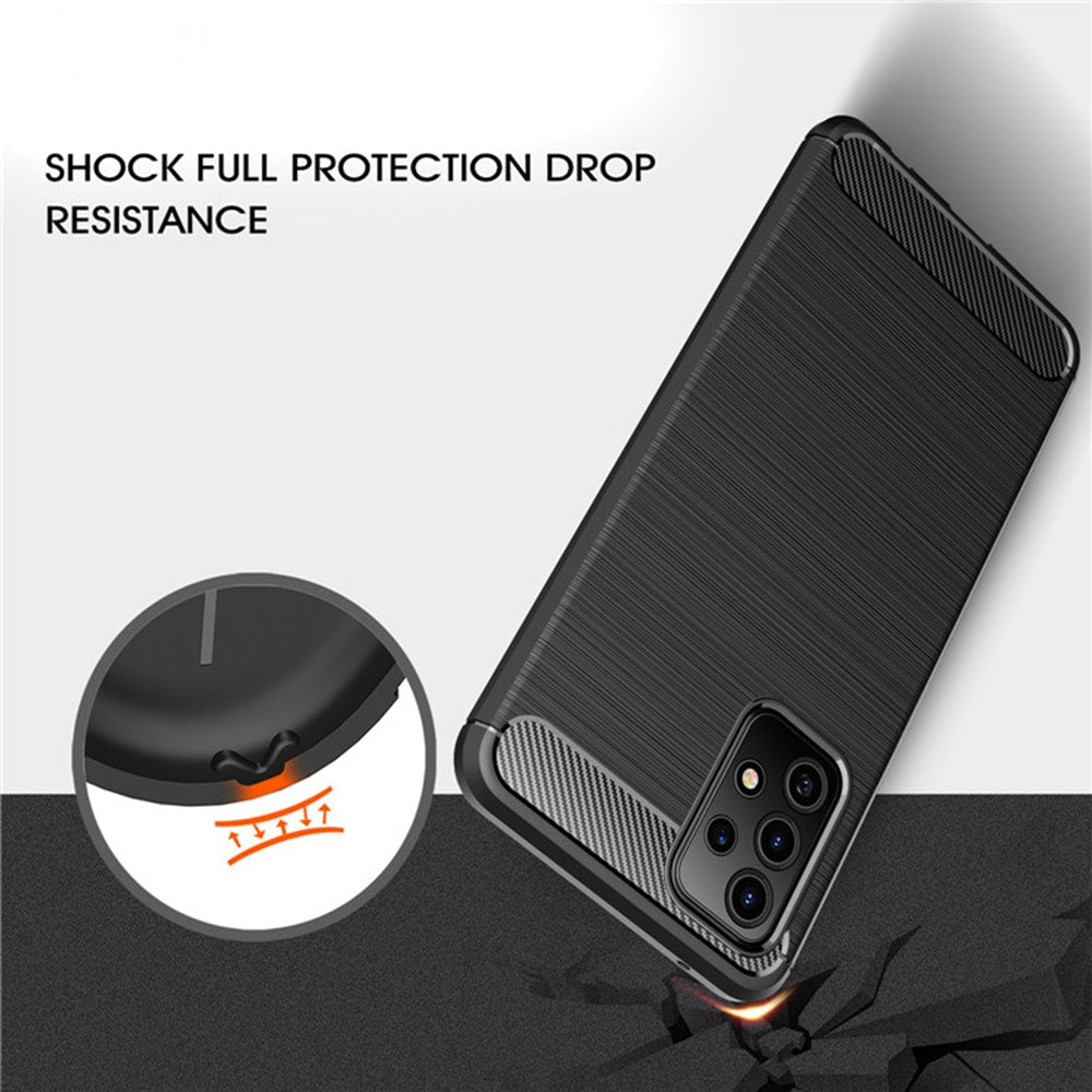 Techsuit - Carbon Silicone ovitek za Samsung Galaxy A52 4G / A52 5G / A52s 5G - črn