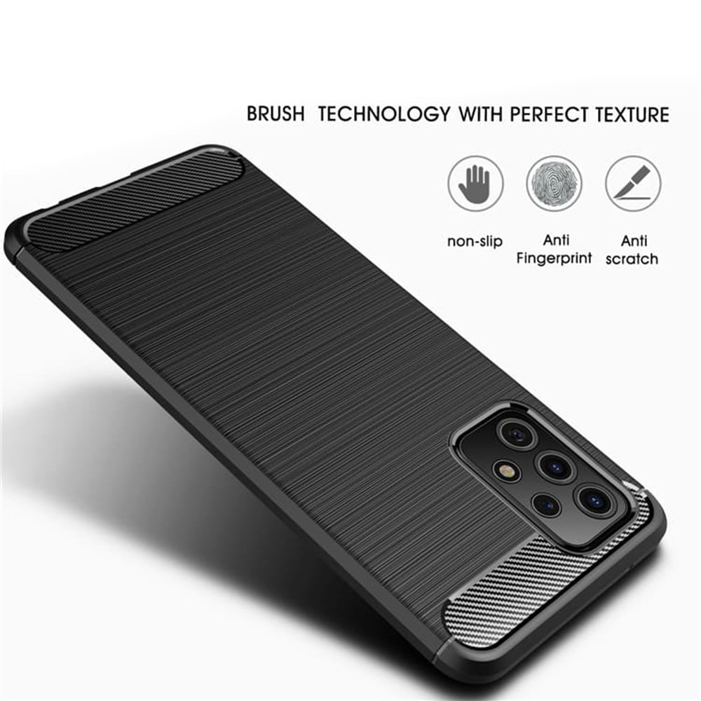 Techsuit - Carbon Silicone ovitek za Samsung Galaxy A52 4G / A52 5G / A52s 5G - črn