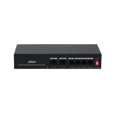 Dahua Technology PoE DH-PFS3006-4ET-36 mrežni prekidač Fast Ethernet (10/100) Podrška za napajanje putem Etherneta (PoE) Crno