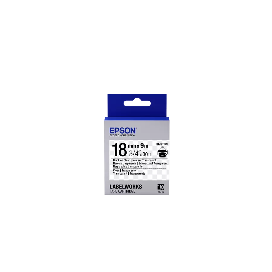 Epson LK-5TBN traka za izradu naljepnica Crno na prozirnom