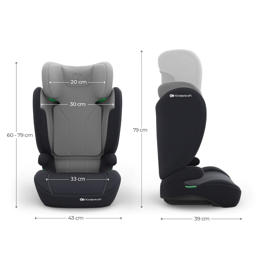 Kinderkraft autosjedalica I-Spark 2 Plus i-Size 15-36 kg (100-150 cm) bez Isofix-a, Grey