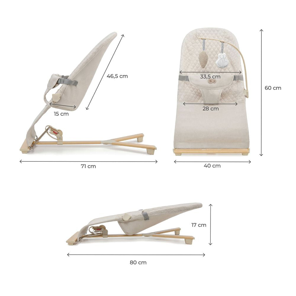 Kinderkraft Ležaljka MIMI, bež wooden