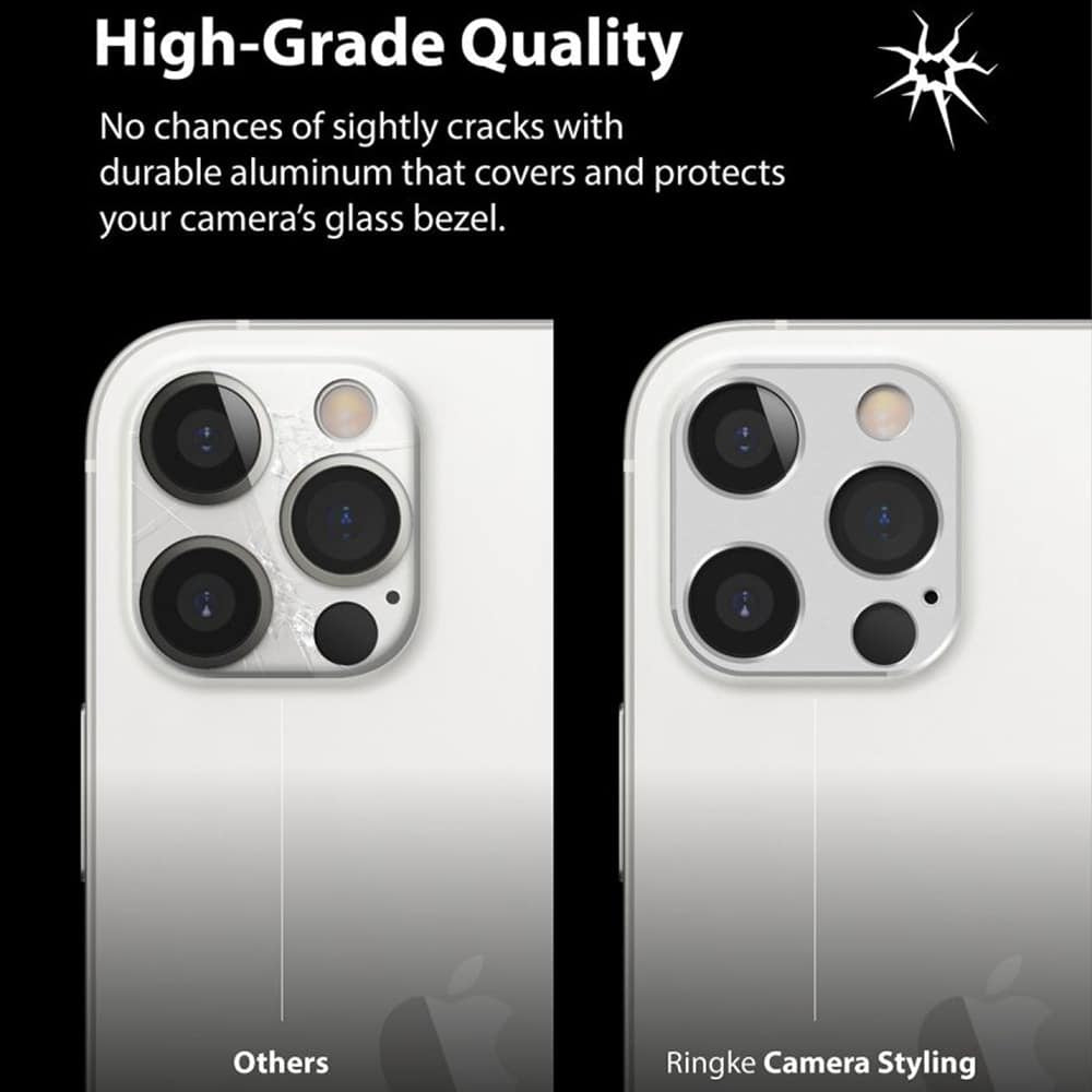 Ringke – Okrasni obroč za kamero za iPhone 12 Pro Max – srebrna barva