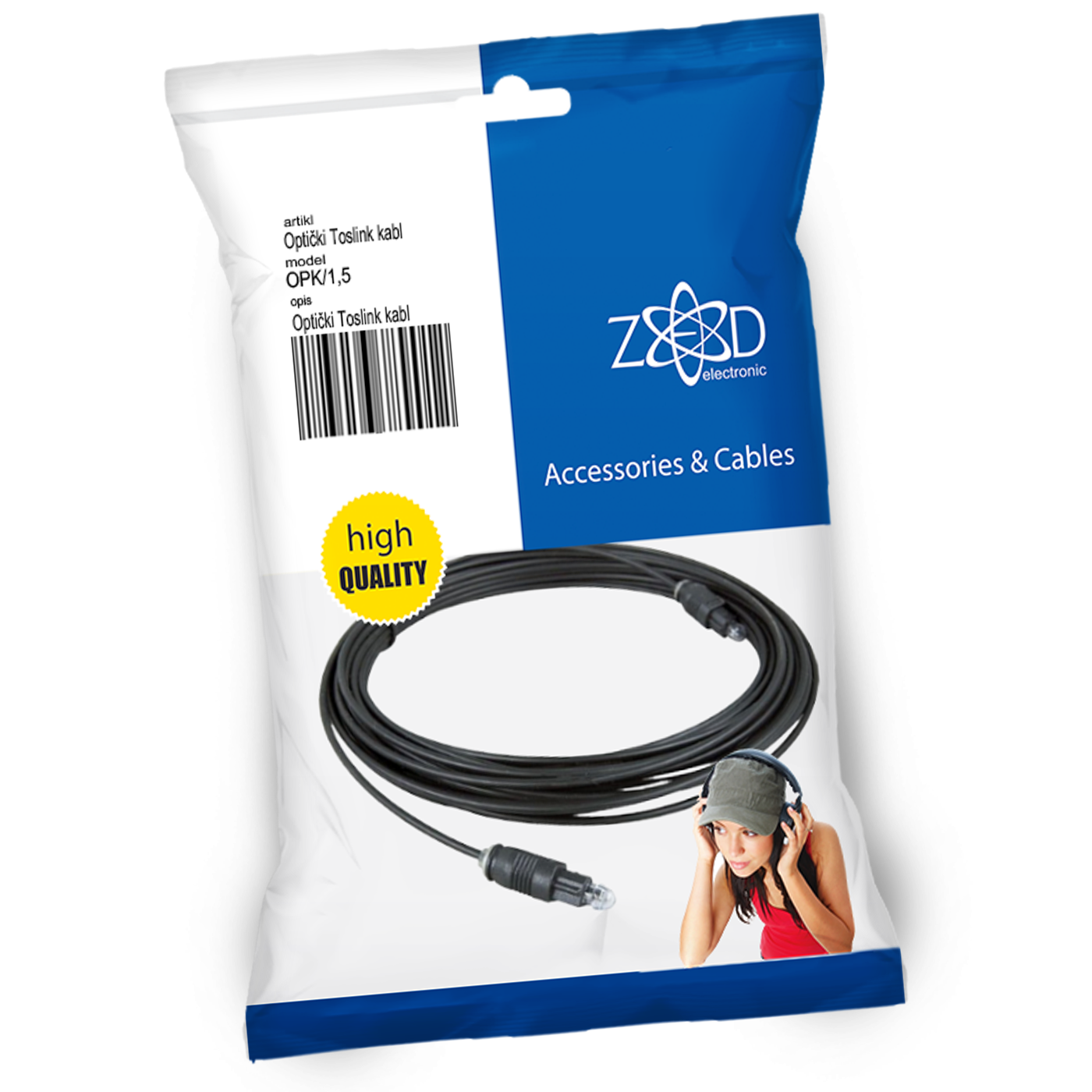 ZED electronic Optički Toslink kabel 1.5 metar, extra kvaliteta - OPK/1,5
