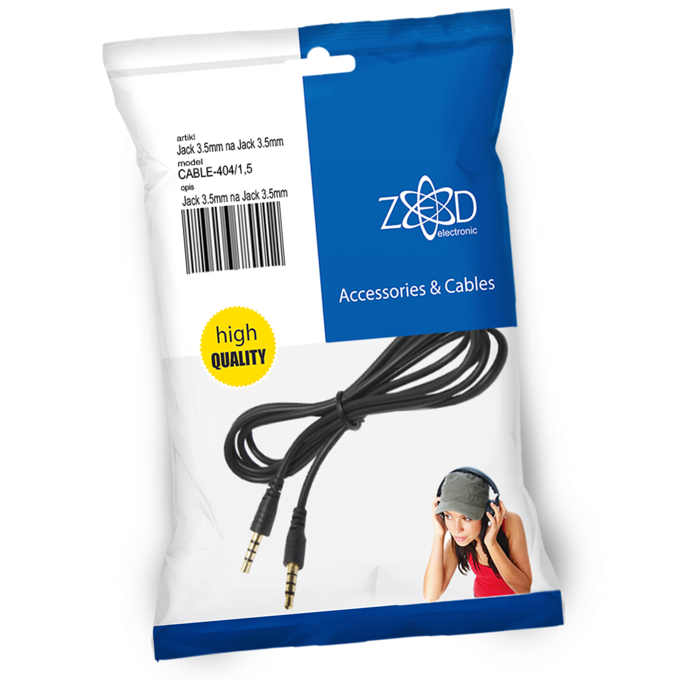 ZED electronic Jack 3.5mm na Jack 3.5mm kabel, dužina 1.5 metara - CABLE-404/1,5