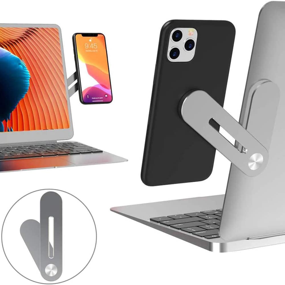 Techsuit - sklopivi držač telefona za prijenosno računalo / monitor - srebrni