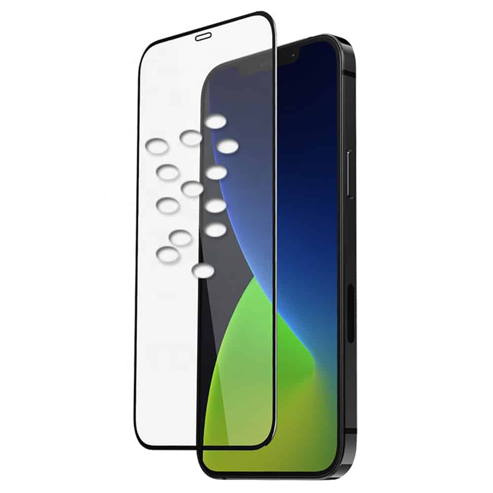 Mocolo – 3D ukrivljeno polno lepljivo steklo za iPhone 12 / 12 Pro – črno