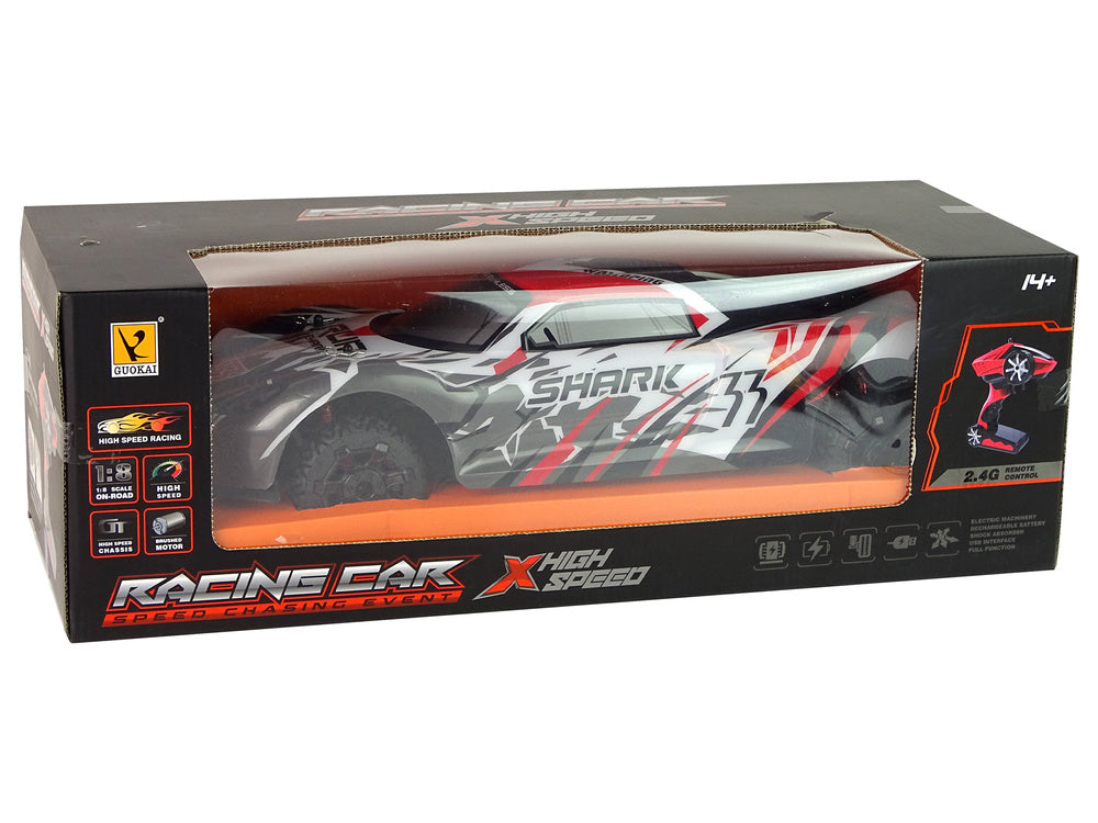 Auto na daljinsko upravljanje Shark 1:8 - sivo/bijeli