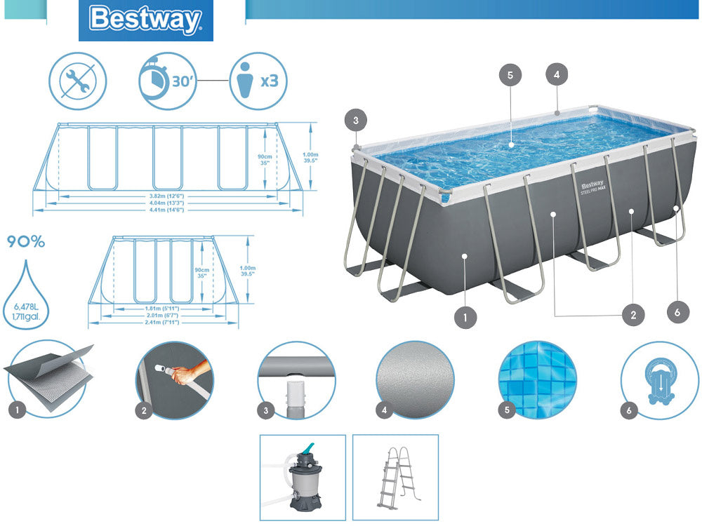 Bestway bazen 404x201x100cm set 10u1