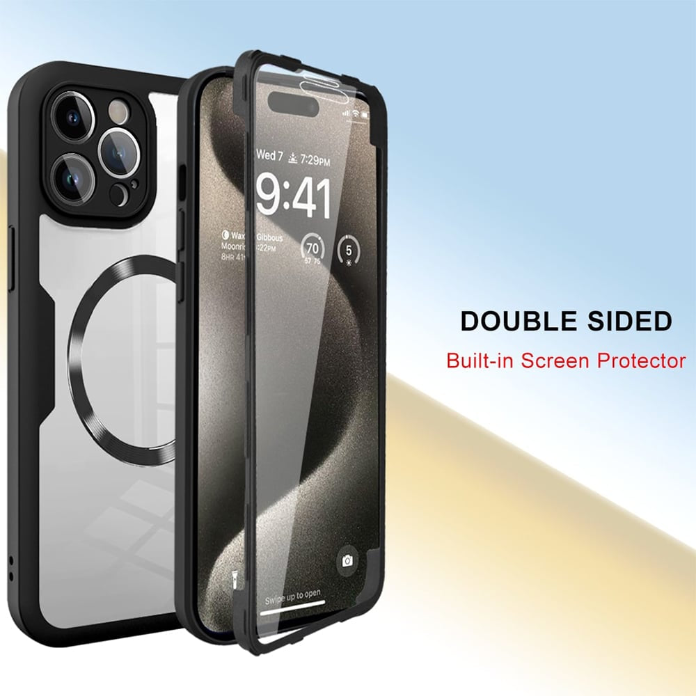 Techsuit - ColorVerse 360 MagSafe serija dvostranski zaščitni ovitek za iPhone 12 - črna