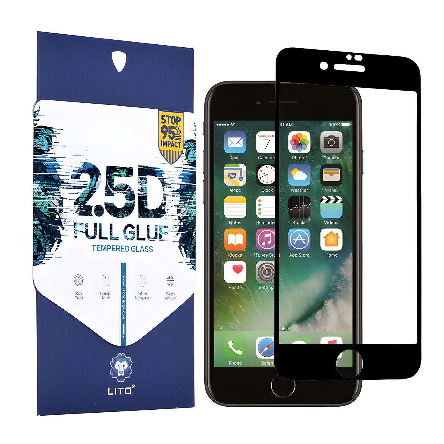 Lito - 2,5D kaljeno staklo - Apple iPhone 6/iPhone 6s - Crna KP27133