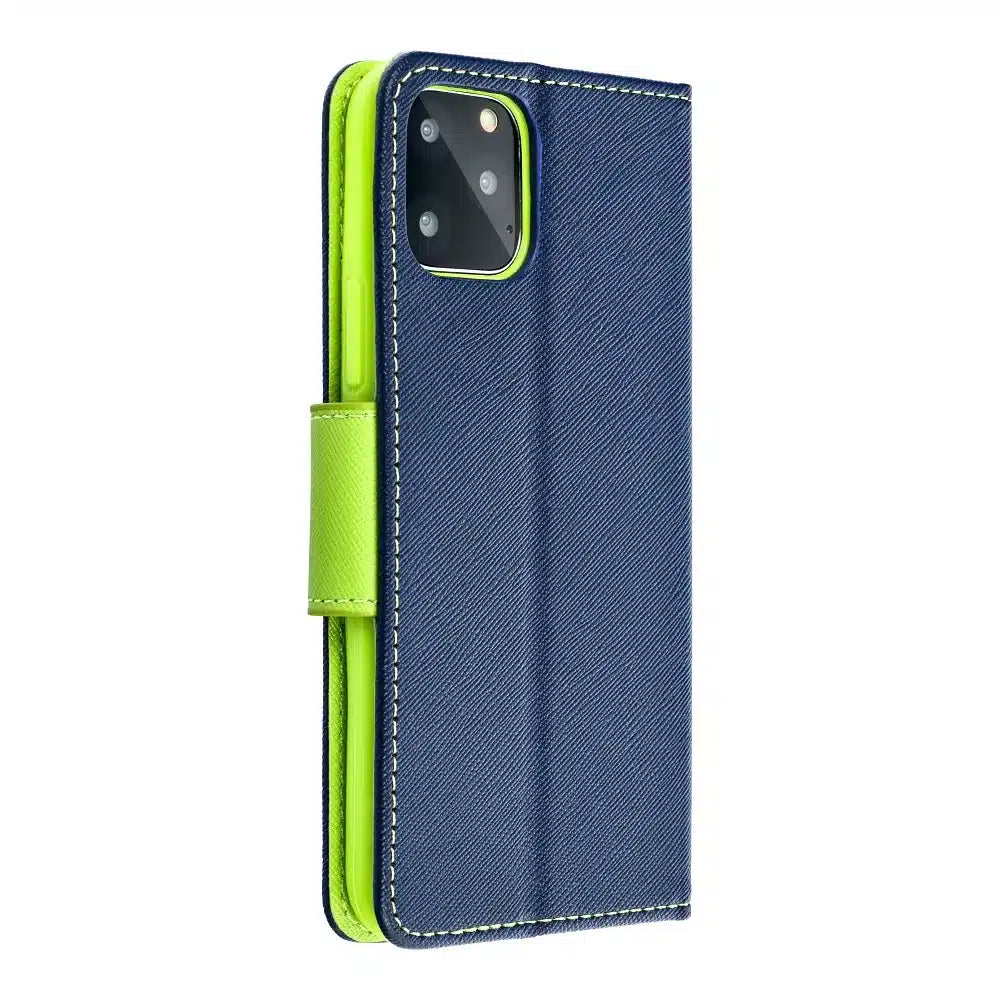 Ovitek Fancy Book za MOTOROLA MOTO G14 mornarsko moder / limeta