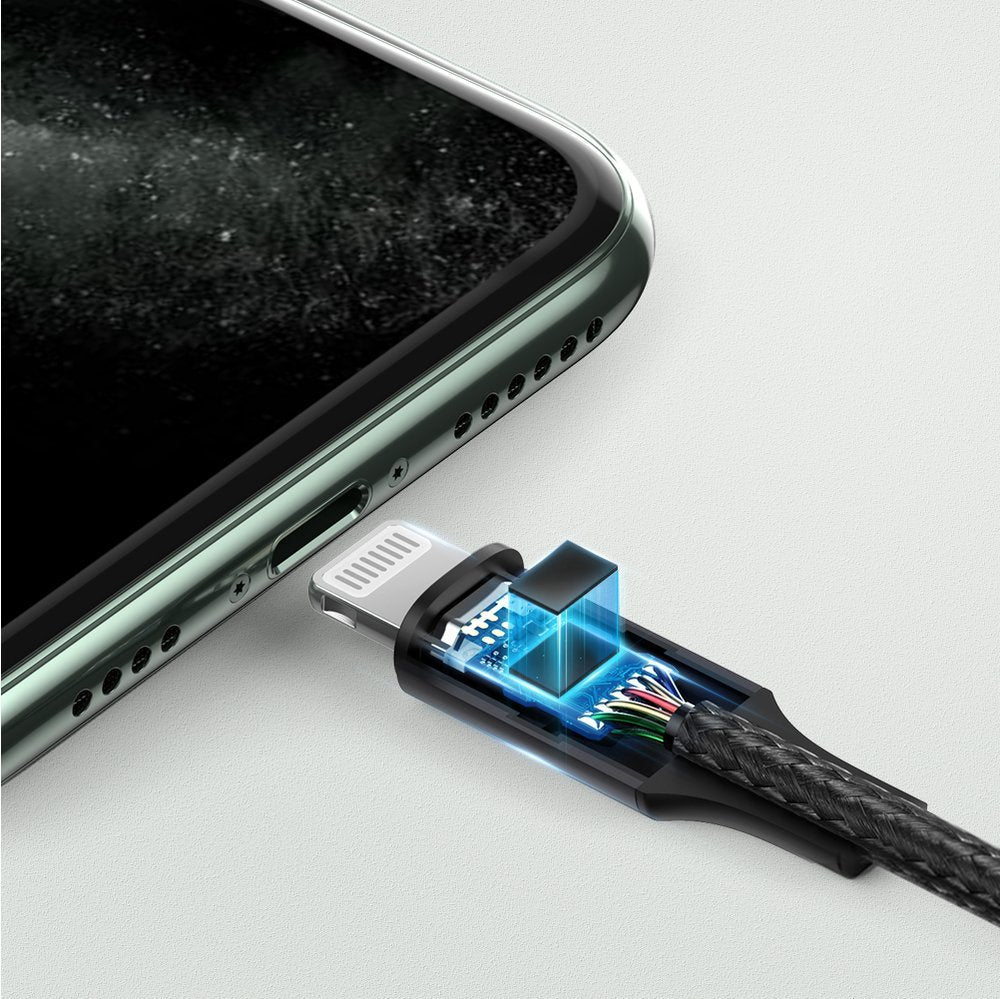 Ugreen - Avdio kabel z aluminijastim ohišjem (70509) - Lightning na Jack 3,5 mm, MFi certificiran, 1 m - črn