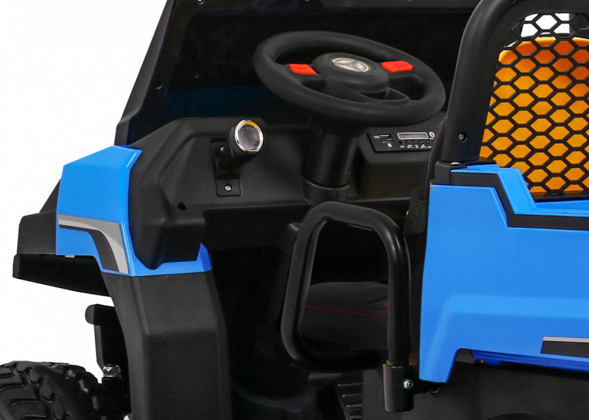 Traktor na akumulator Farmer - dvosjed - plavi