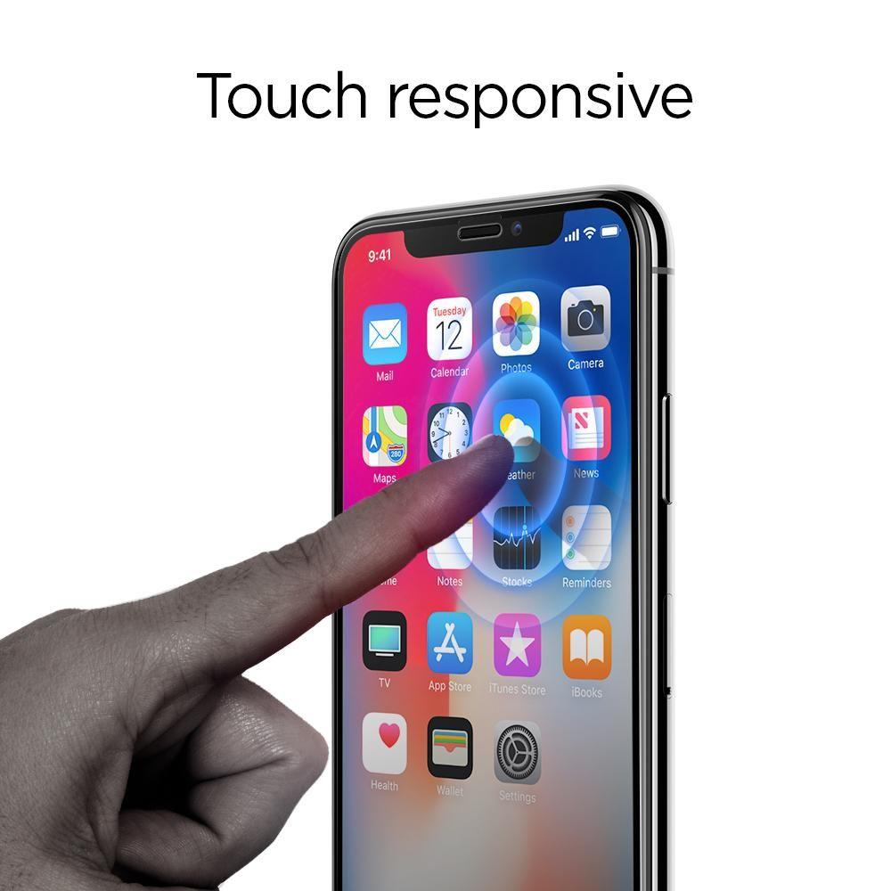 Spigen - Glas.TR Slim (2 kosa) za iPhone X / XS / 11 PRO - črna