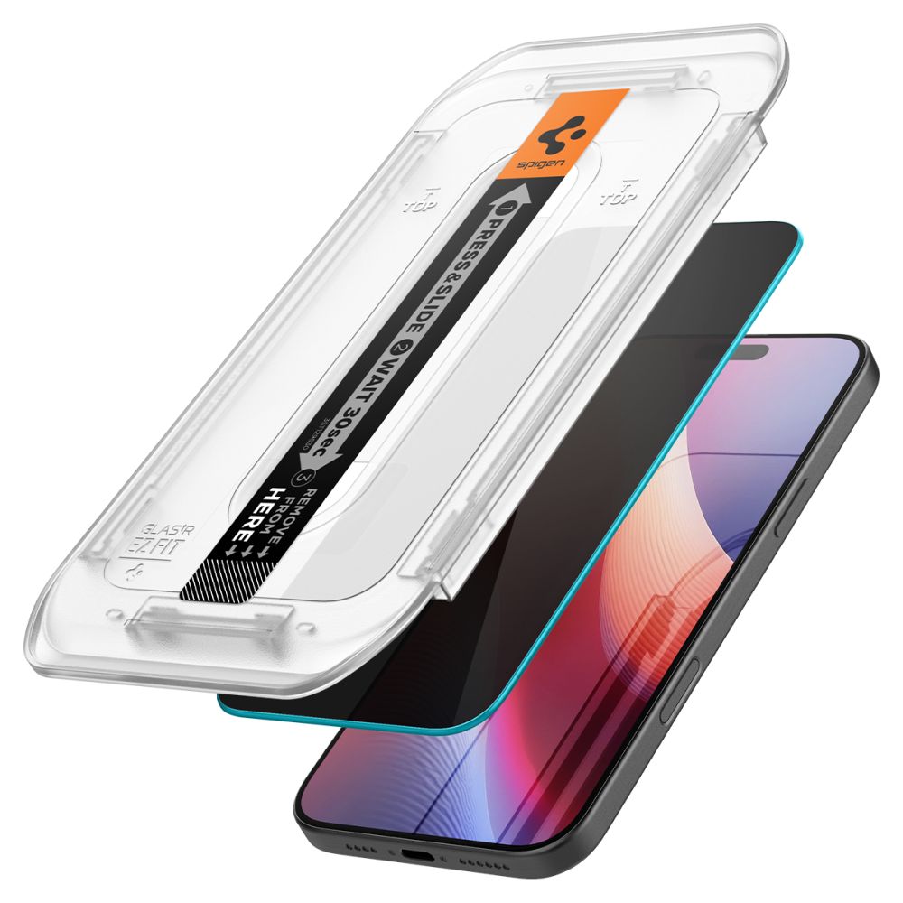 Spigen - Glas.tR EZ-FIT (2 kom) AGL07929 kaljeno staklo za iPhone 16 Pro - Privacy