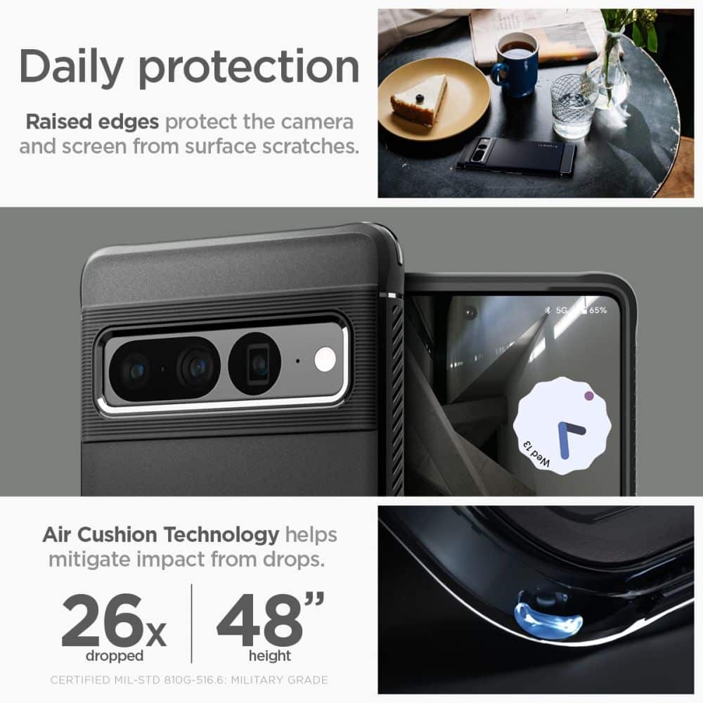 SPIGEN RUGGED ARMOR MASKA ZA GOOGLE PIXEL 7 PRO MAT ČRNA