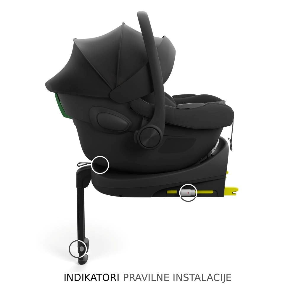 Kinderkraft autosjedalica I-LITE i- Size s ENDURA SAFE FX bazom 0-13 kg (40-87 cm), Black