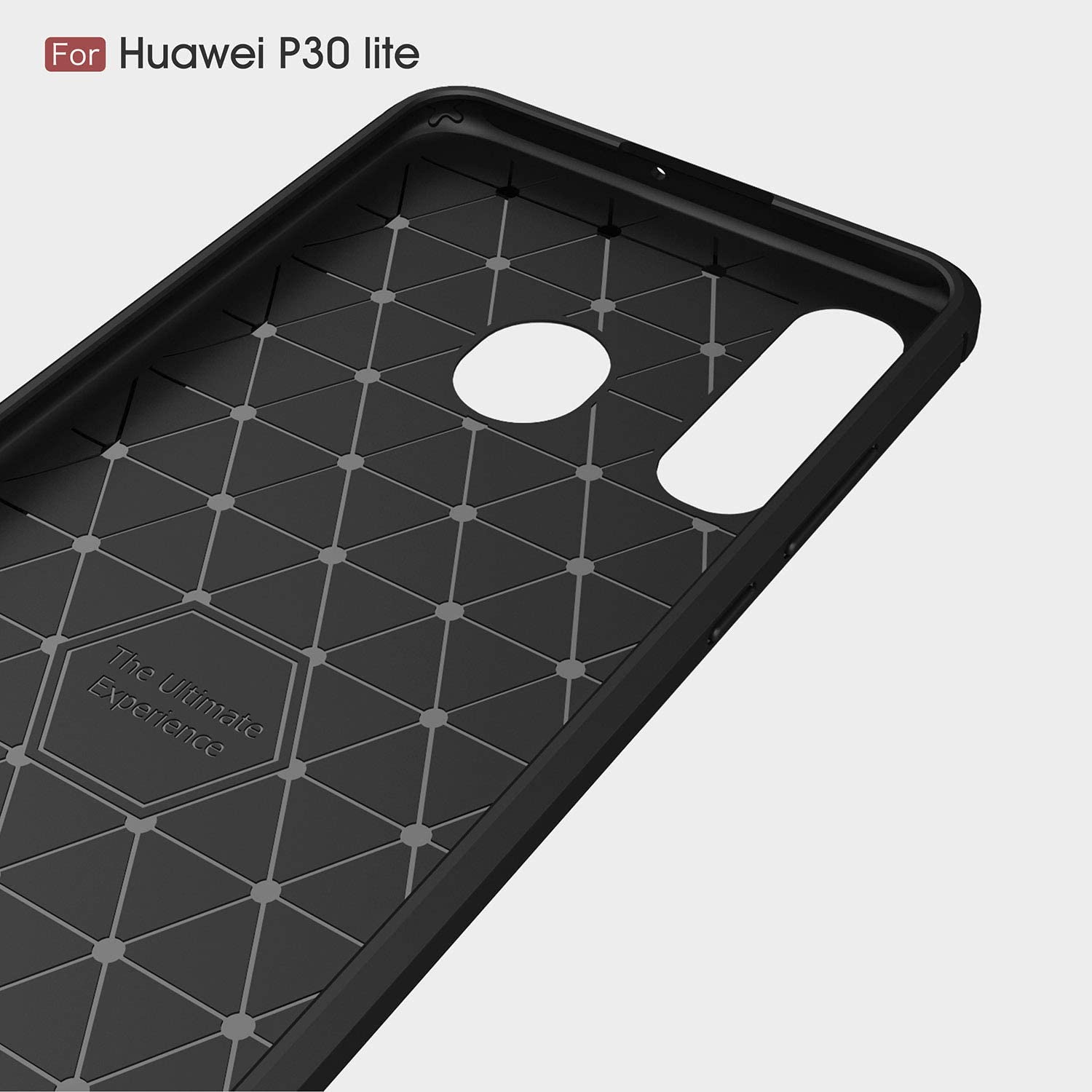 Techsuit Carbon Silicone maska za Huawei P30 lite / P30 lite New Edition – crna
