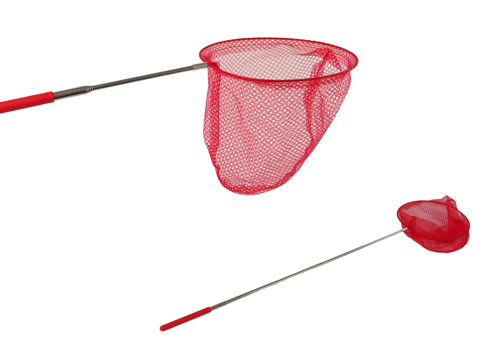 Sklopiva mreža za hvatanje leptira ili ribica - 85 cm - crvena