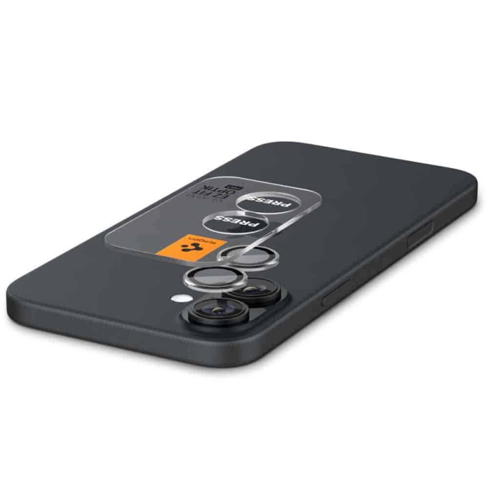 Spigen - Optik.tR steklo za kamero (2 kosa) AGL08531 za iPhone 16 / iPhone 16 Plus - prozorno