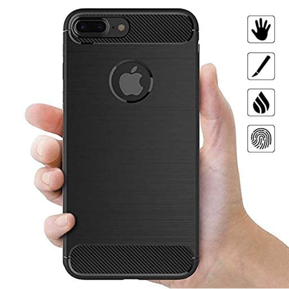 Techsuit - Carbon Silicone maska za iPhone 7 Plus - crna